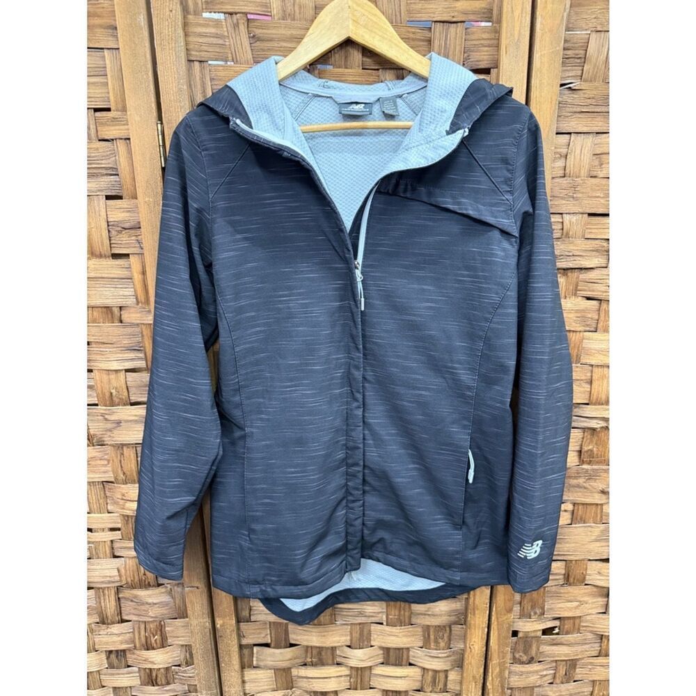 New Balance Women's Black Hooded Utility Jacket with Light Gray Lining